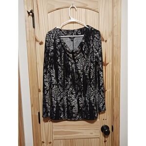 Simply Vera Wang Top Women's Multicolor Abstract Casual Career Tunic Shirt M-NWT